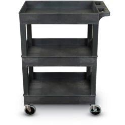 Luxor EC Series Compact Plastic Utility Cart - 3 Shelf (Tub/Tub/Tub) -Office Supplies Shop LEC 3TTT C 3