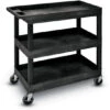 Luxor EC Series Plastic Utility Cart - 3 Shelf (Tub/Tub/Tub) -Office Supplies Shop LEC 3TTT 1