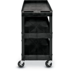 Luxor EC Series Plastic Utility Cart - 3 Shelf (Tub/Tub/Tub) -Office Supplies Shop LEC 3TTT 2