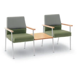 Mystic Split Back 2 Chairs W/ Connecting Center Table