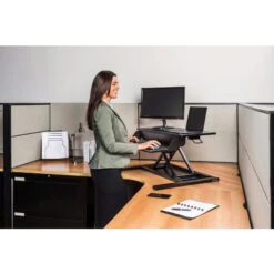 Luxor Two-Tier Pneumatic Standing Desk Converter -Office Supplies Shop LLP PRO 3