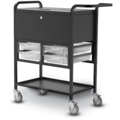 Luxor File Cart W/ Locking Cabinet & Storage Bins