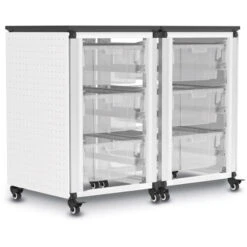 Luxor Modular Classroom Storage Cabinet - 2 Side-by-side Modules With 6 Large Bins
