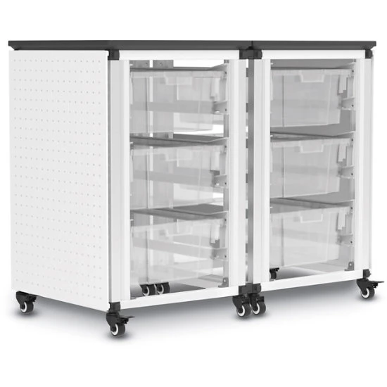 Luxor Modular Classroom Storage Cabinet - 2 Side-by-side Modules With 6 Large Bins 3 Luxor Modular Classroom Storage Cabinet - 2 Side-by-side Modules With 6 Large Bins