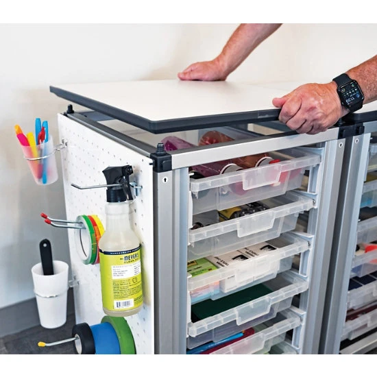 Luxor Modular Classroom Storage Cabinet - 2 Side-by-side Modules With 6 Large Bins 8 Luxor Modular Classroom Storage Cabinet - 2 Side-by-side Modules With 6 Large Bins - Image 6