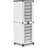 Luxor Modular Classroom Storage Cabinet - 2 Stacked Modules With 12 Small Bins