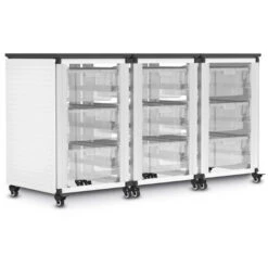 Luxor Modular Classroom Storage Cabinet - 3 Side-by-side Modules With 9 Large Bins