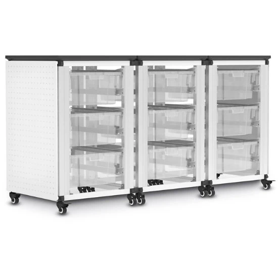 Luxor Modular Classroom Storage Cabinet - 3 Side-by-side Modules With 9 Large Bins 3 Luxor Modular Classroom Storage Cabinet - 3 Side-by-side Modules With 9 Large Bins