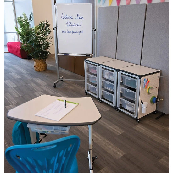 Luxor Modular Classroom Storage Cabinet - 3 Side-by-side Modules With 9 Large Bins 7 Luxor Modular Classroom Storage Cabinet - 3 Side-by-side Modules With 9 Large Bins - Image 5