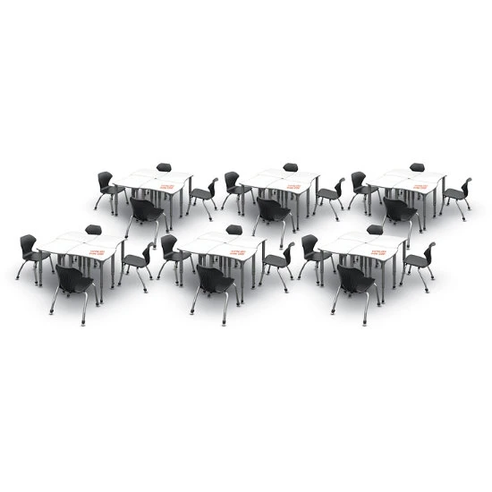 Apex Series 24 Markerboard Desk Classroom Pack W/ Chairs - 28"W Dog Bone 3 Apex Series 24 Markerboard Desk Classroom Pack W/ Chairs - 28"W Dog Bone