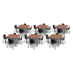 Apex Series 24 Desk Classroom Pack W/ Chairs - 28"W Dog Bone