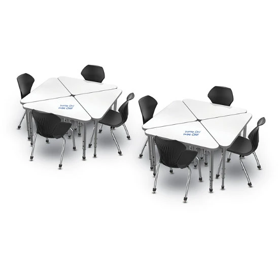 Apex™ Series 8 Markerboard Desk Classroom Pack W/ Chairs - Triangle 4 Apex™ Series 8 Markerboard Desk Classroom Pack W/ Chairs - Triangle - Image 2