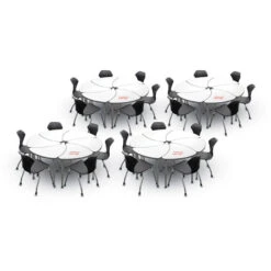 Apex Series 24 Markerboard Desk Classroom Pack W/ Chairs - Chevron