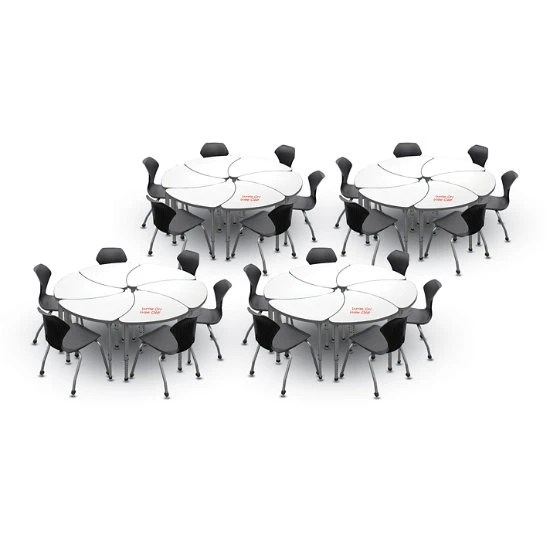 Apex Series 24 Markerboard Desk Classroom Pack W/ Chairs - Chevron 3 Apex Series 24 Markerboard Desk Classroom Pack W/ Chairs - Chevron