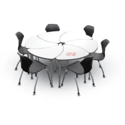 Apex Series 6 Markerboard Desk Classroom Pack W/ Chairs - Chevron