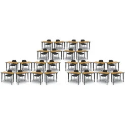 Apex Series 24 Desk Classroom Pack W/ Chairs - Rectangle