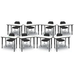 Apex Series 8 Markerboard Desk Classroom Pack W/ Chairs - Rectangle