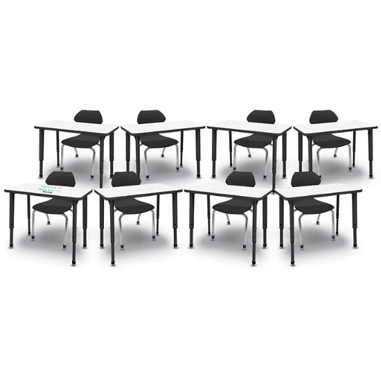 Apex Series 8 Markerboard Desk Classroom Pack W/ Chairs - Rectangle 3 Apex Series 8 Markerboard Desk Classroom Pack W/ Chairs - Rectangle