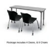 Apex Series 8 Desk Classroom Pack W/ Chairs - 60"Wx20"D Rectangle -Office Supplies Shop MAD R2 8 1