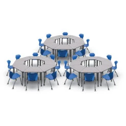 Apex™ Series 24 Desk Classroom Pack W/ Chairs - Trapezoid -Office Supplies Shop MAD Z 24 2