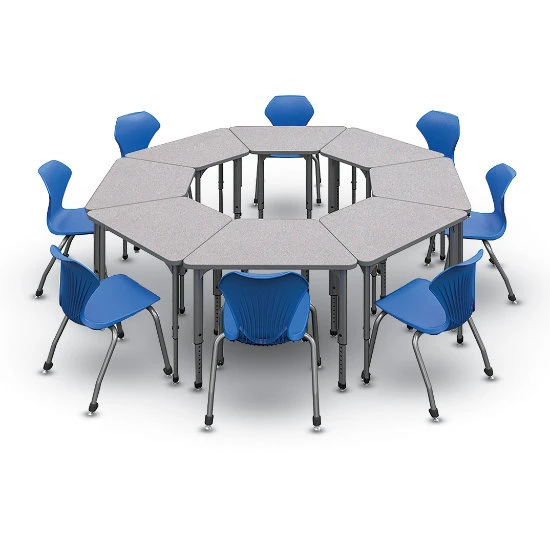 Apex Series 8 Desk Classroom Pack W/ Chairs - Trapezoid 3 Apex Series 8 Desk Classroom Pack W/ Chairs - Trapezoid