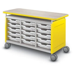 31-9/10"Hx48"Wx20"D Compass Cabinet Storage W/ (15) 3"H Totes - Maxi H1 - Transaction Top