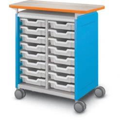 42-1/10"Hx36"Wx20"D Compass Cabinet Storage W/ (10) 3"H Totes - Midi H2 - Transaction Top