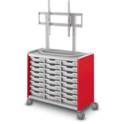 66-1/10"Hx41-7/8"Wx19-1/8"D Compass Cabinet Storage W/ (24) 3"H Totes - Maxi H2 - TV Mount