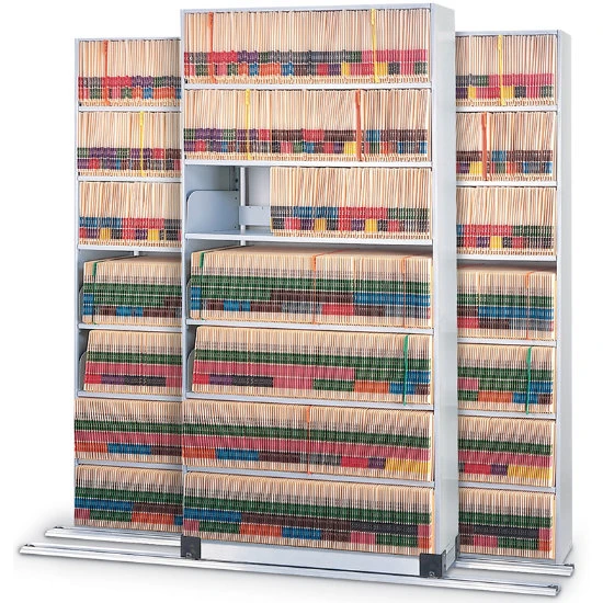 High-Density Three Unit File System On Quick Track-79"H 3 High-Density Three Unit File System On Quick Track-79"H