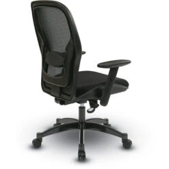 Breathable Mesh Back And Fabric Seat Manager's Chair With Adjustable Arms, Adjustable Lumbar And Industrial Steel Base -Office Supplies Shop MRX 23 3