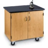 Mobile Science Cabinet W/ HPL Black Top & Light Oak Frame -Office Supplies Shop NNG 2436 1
