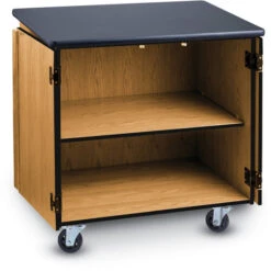 Mobile Science Cabinet W/ HPL Black Top & Light Oak Frame -Office Supplies Shop NNG 2436 3