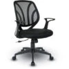 Screen-Back Task Chair W/ Fabric Seat, Flip Up Arms & DW Carpet Casters -Office Supplies Shop O692 N 1