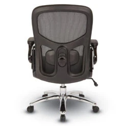 B&T Mesh Back Black Bonded Leather Executive Chair W/ Adj. Lumbar, Adj. Arms & Chrome Base 7 B&T Mesh Back Black Bonded Leather Executive Chair W/ Adj. Lumbar, Adj. Arms & Chrome Base -Office Supplies Shop OEBT L C 3