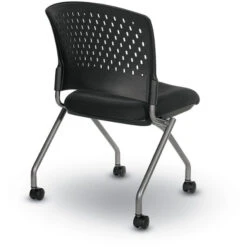 Deluxe Armless Folding Chairs W/ Silver/Metal Back, Caster & TitaniumFinish - 2 Pack -Office Supplies Shop OFC 83220R 3