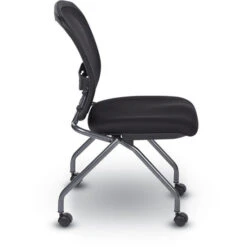 Deluxe Armless Folding Chairs W/ ProGrid® Back, Casters & Titanium Finish - 2 Pack -Office Supplies Shop OFC 84220 3