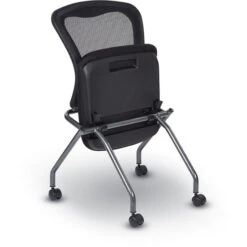 Deluxe Armless Folding Chairs W/ ProGrid® Back, Casters & Titanium Finish - 2 Pack -Office Supplies Shop OFC 84220 6