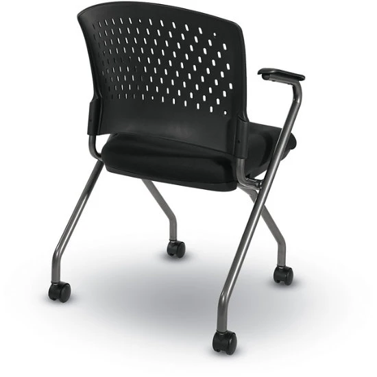 Deluxe Folding Chairs W/ Ventilated Plastic Wrap Around Back, Arms & Titanium Finish - 2 Pack 5 Deluxe Folding Chairs W/ Ventilated Plastic Wrap Around Back, Arms & Titanium Finish - 2 Pack - Image 3