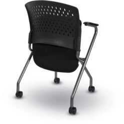 Deluxe Folding Chairs W/ Ventilated Plastic Wrap Around Back, Arms & Titanium Finish - 2 Pack 9 Deluxe Folding Chairs W/ Ventilated Plastic Wrap Around Back, Arms & Titanium Finish - 2 Pack -Office Supplies Shop OFC 84330R 4