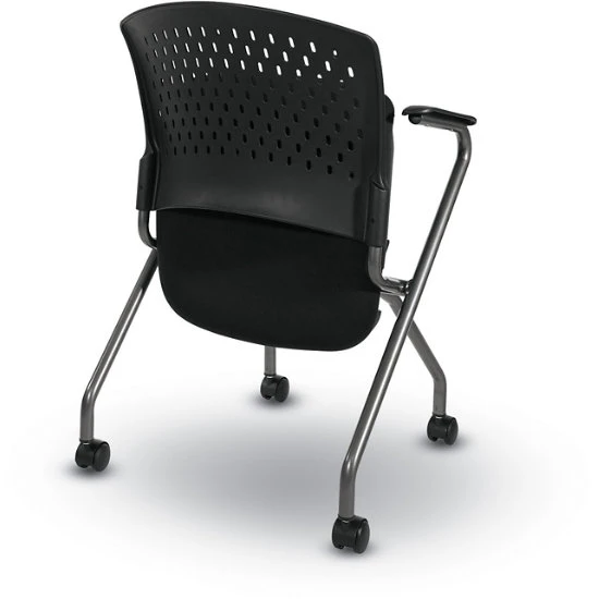 Deluxe Folding Chairs W/ Ventilated Plastic Wrap Around Back, Arms & Titanium Finish - 2 Pack 6 Deluxe Folding Chairs W/ Ventilated Plastic Wrap Around Back, Arms & Titanium Finish - 2 Pack - Image 4