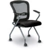 Deluxe Folding Chairs W/ ProGrid® Back, Dillon Black, Arms & Titanium Finish - 2 Pack -Office Supplies Shop OFC 84440V 1