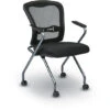Deluxe Folding Chairs W/ ProGrid® Back, Arms & Titanium Finish - 2 Pack -Office Supplies Shop OFC 84440 1