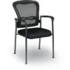 ProGrid® Mesh Back Visitor's Chair W/ Padded Fabric Seat, Contoured Arms, & Titanium Frame Finish -Office Supplies Shop OFC 84510 1