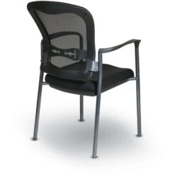 ProGrid® Mesh Back Visitor's Chair W/ Padded Fabric Seat, Contoured Arms, & Titanium Frame Finish -Office Supplies Shop OFC 84510 3