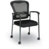 ProGrid® Mesh Back Visitor's Chair W/ Padded Fabric Seat, Arms, Casters, & Titanium Finish Frame 1 ProGrid® Mesh Back Visitor's Chair W/ Padded Fabric Seat, Arms, Casters, & Titanium Finish Frame -Office Supplies Shop OFC 84540 1