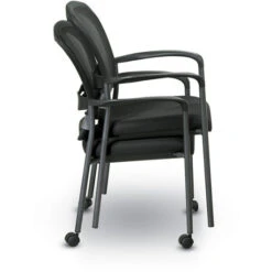 ProGrid® Mesh Back Visitor's Chair W/ Padded Fabric Seat, Arms, Casters, & Titanium Finish Frame -Office Supplies Shop OFC 84540 4