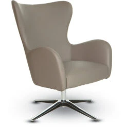 Vinyl Swivel Chair With Aluminum Base -Office Supplies Shop OFRS 5387A 2
