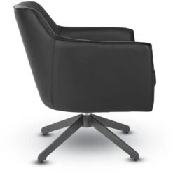 Faux Leather Swivel Chair With Black Base -Office Supplies Shop OFRS 5974 5