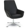 Faux Leather Chair With Aluminum Finish Base -Office Supplies Shop OFRS 80228A 1