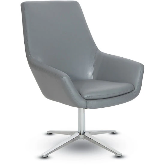 Faux Leather Chair With Aluminum Finish Base 4 Faux Leather Chair With Aluminum Finish Base - Image 2